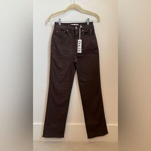 BRAND NEW Daze brown pleather jeans